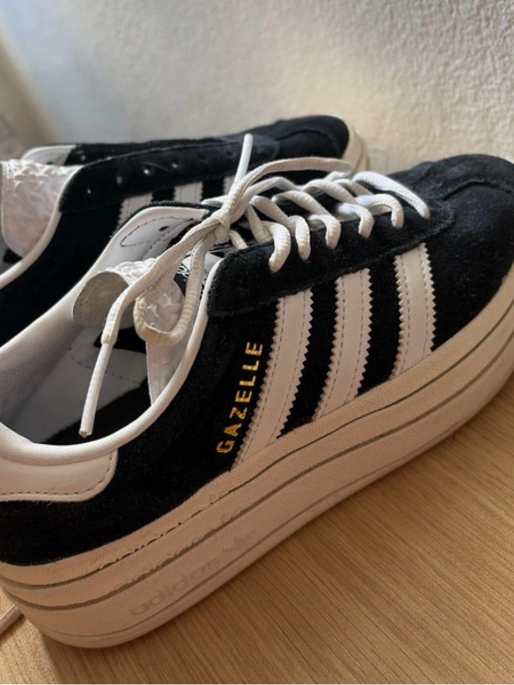 adidas Gazelle Platform Sneakers - Black & White